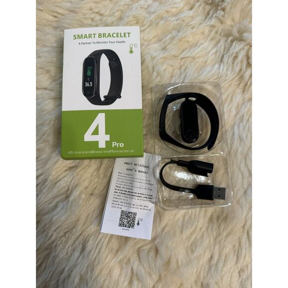 Smart Bracelet 4 Pro HD Color Screen New Untested Health Calories Motion Monitor - Picture 1 of 5